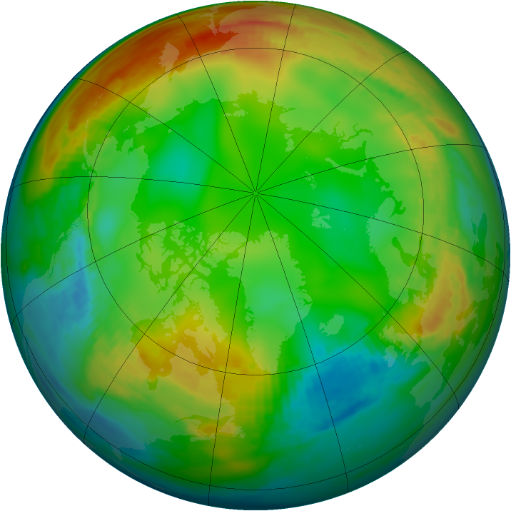 Arctic ozone map for 06 January 1981